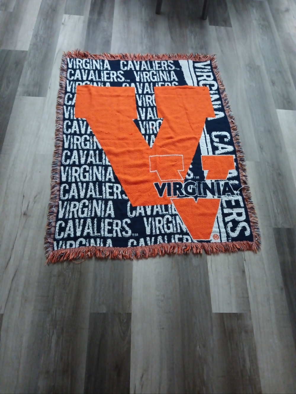 Virginia Cavaliers Orange and Navy Throw Blanket - University of Virginia